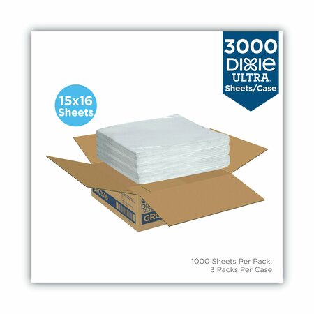 Dixie All-Purpose Food Wrap, Dry Wax Paper, 15 x 16, White, PK1000 PK GRC1516